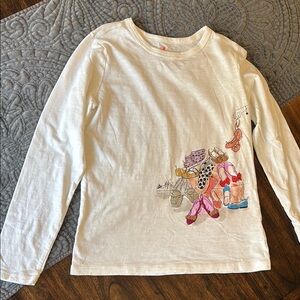 Crewcuts White Long Sleeve Shirt with Colorful Print